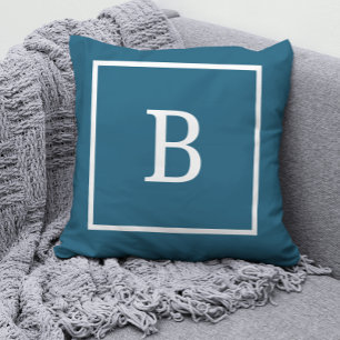 Modern Minimaal Gepersonaliseerd Monogram Lijst Kussen