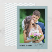 Modern minimaal getrouwd & vrolijk Pas getrouwd Feestdagenkaart (Voorkant / Achterkant)