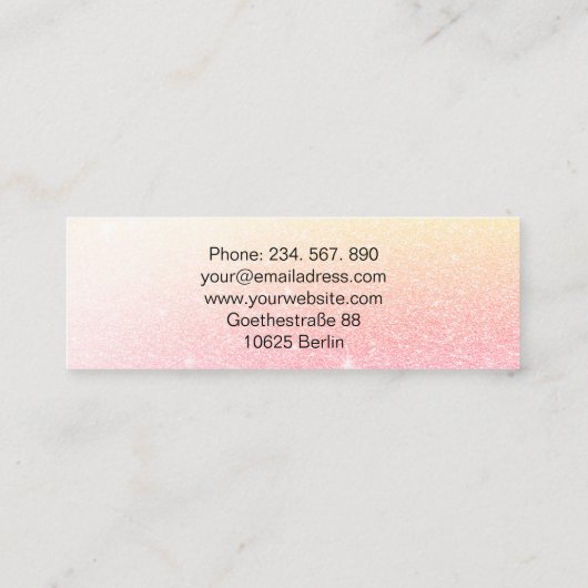 Modern minimaal glitter-mini-Visitekaartje Mini Visitekaartje (Achterkant)
