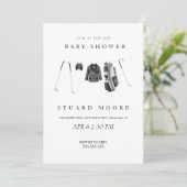 Modern minimaal golf baby shower kaart (Staand voorkant)