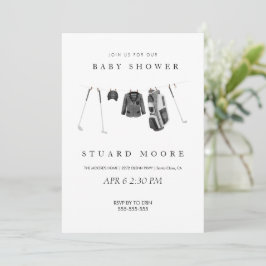 Modern minimaal golf baby shower kaart