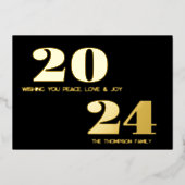 Modern minimaal goud elegant folie feestdagenkaart (Voorkant)