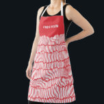 Modern minimaal grafisch elegant apron schort<br><div class="desc">Moderne kleine grafische rode kerstman,  verjaardag,  verjaardagscadeau.</div>