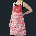 Modern minimaal grafisch elegant apron schort<br><div class="desc">Moderne kleine grafische rode kerstman,  verjaardag,  verjaardagscadeau.</div>