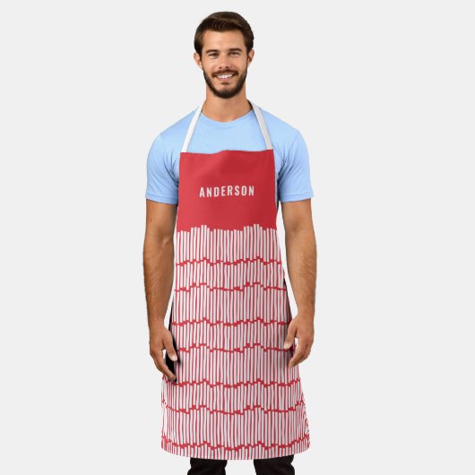 Modern minimaal grafisch elegant apron schort (Gedragen)