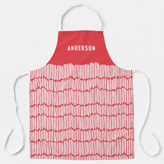 Modern minimaal grafisch elegant apron schort (Voorkant)