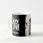 modern minimaal grafisch jochtig zwart-wit koffiemok (Voorkant links)