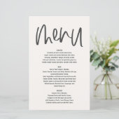 Modern minimaal grafisch zwart-wit menu (Staand voorkant)