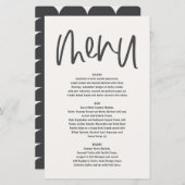 Modern minimaal grafisch zwart-wit menu (Voorkant / Achterkant)