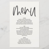 Modern minimaal grafisch zwart-wit menu (Voorkant)