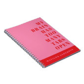 Modern minimaal grappig rood, roze typografie tijd notitieboek (Rechterzijde)