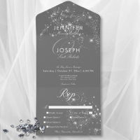Modern Minimaal Grijs & Wit Glam Diamonds Diner