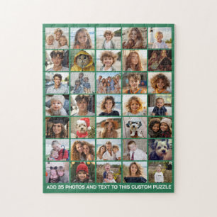 Modern Minimaal Groen - 35 Foto Collage Raster Legpuzzel