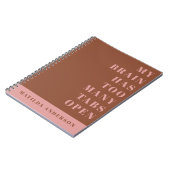 Modern minimaal groen en roze typografie tijdschri notitieboek (Linkerzijde)