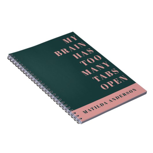 Modern minimaal groen en roze typografie tijdschri notitieboek (Rechterzijde)