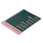 Modern minimaal groen en roze typografie tijdschri notitieboek (Linkerzijde)