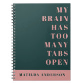 Modern minimaal groen en roze typografie tijdschri notitieboek (Voorkant)