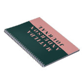 Modern minimaal groen en roze typografie tijdschri notitieboek (Rechterzijde)