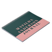 Modern minimaal groen en roze typografie tijdschri notitieboek (Linkerzijde)