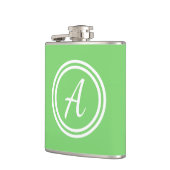 Modern minimaal groen monogram Initiaal Heupfles (Links)