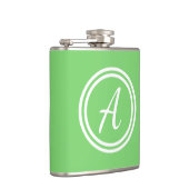 Modern minimaal groen monogram Initiaal Heupfles (Rechts)