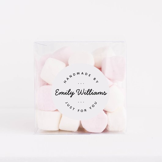 Modern Minimaal Handgemaakt Door Script Zakelijk Ronde Sticker