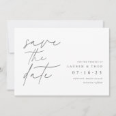 Modern minimaal handgeschakeld script save the date (Voorkant)