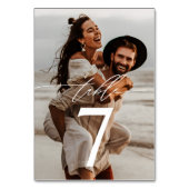 Modern minimaal handgeschreven script 2-foto bruil kaart (Voorkant)