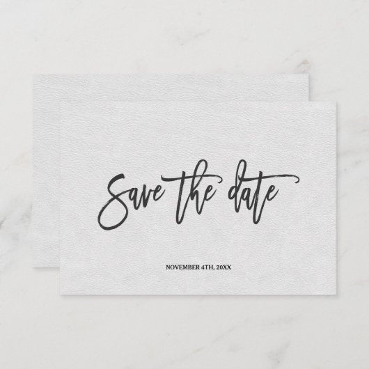 Modern minimaal handschrift Sla de datum op Save The Date (Voorkant / Achterkant)