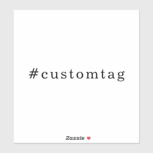 Modern Minimaal Hashtag-ontwerp Sticker (Vel)