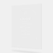 Modern minimaal | Huwelijksbar Menu Acryl Bord (Hoek)