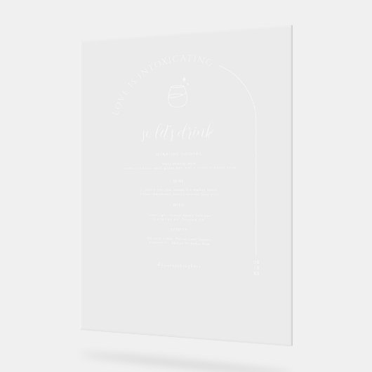 Modern minimaal | Huwelijksbar Menu Acryl Bord (Hoek)