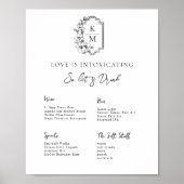 Modern minimaal | Huwelijksbar Menu Poster (Voorkant)