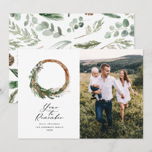 Modern minimaal jaar om je op vakantie botanisch t feestdagenkaart