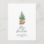 Modern minimaal jaar om kerstboom te onthouden feestdagenkaart (Voorkant)