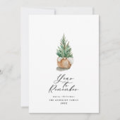 Modern minimaal jaar om kerstboom te onthouden feestdagenkaart (Voorkant)