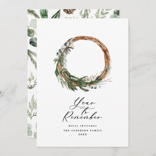 Modern minimaal jaar om vakantie te onthouden feestdagenkaart (Voorkant / Achterkant)