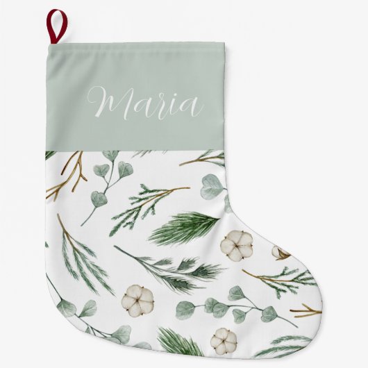 Modern minimaal Kerst elegant script Grote Kerstsok (Voorkant)