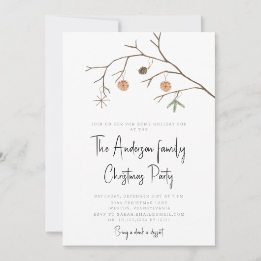 Modern minimaal kerstfeest kaart (Voorkant)