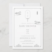 Modern Minimaal Koreaans thema baby shower Kaart (Voorkant)