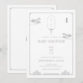 Modern Minimaal Koreaans thema baby shower Kaart (Voorkant / Achterkant)