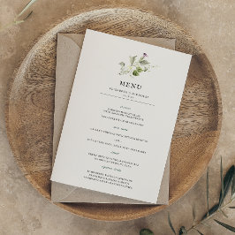 Modern Minimaal | Lente Groene Huwelijksmenu Menu