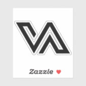 Modern Minimaal Letter VA Monogram Sticker (Vel)