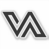 Modern Minimaal Letter VA Monogram Sticker (Voorkant)