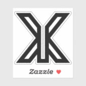 Modern Minimaal Letter XY Monogram Sticker (Vel)