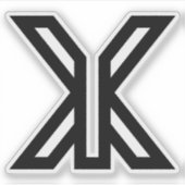 Modern Minimaal Letter XY Monogram Sticker (Voorkant)