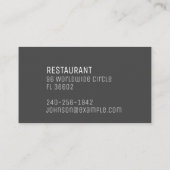 Modern Minimaal Logo Keuken Bedrijf & Restaurant  Visitekaartje (Achterkant)