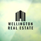 Modern Minimaal Logo Makelaar Onroerend Goed Raamsticker (Vel 3)