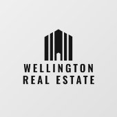 Modern Minimaal Logo Makelaar Onroerend Goed Raamsticker (Vel)