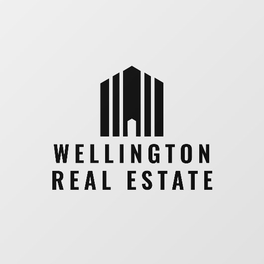 Modern Minimaal Logo Makelaar Onroerend Goed Raamsticker (Vel)